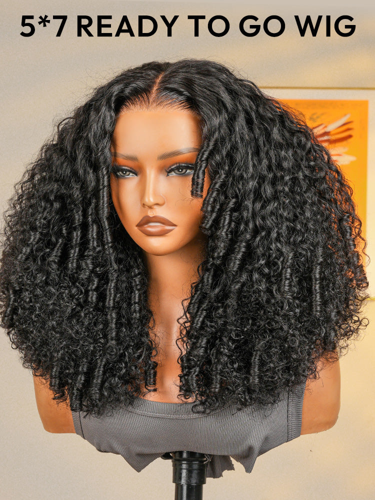 250% Density Curly Glueless Wigs Ready To Go Pre Bleached Pre Cut HD Lace Wigs