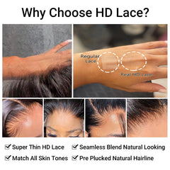 Straight Human Hair 3 Bundles And 5*5 HD Lace Closure Bundle Deals With Closure