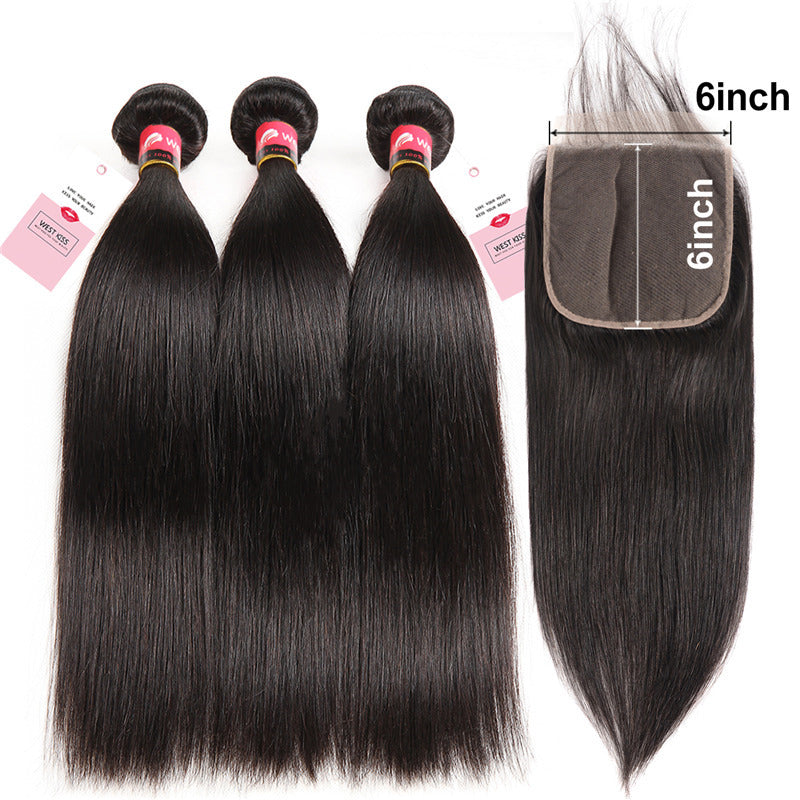 3 Bundles Straight Hair Bundles And 6×6 Swiss Lace Closure Long Straight Hairstyles Straight Hair Weave With Closures