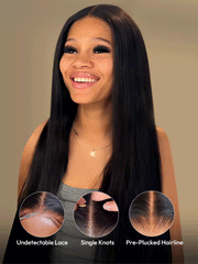 24 To 40 Inches Long Length Human Hair Wigs 6*6 Lace Closure Wigs