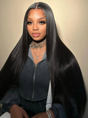 24 To 40 Inches Long Length Human Hair Wigs 6*6 Lace Closure Wigs
